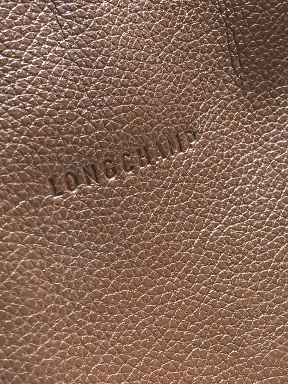 Longchamp Brown Leather Pebbled Crossbody Bag with Adjustable Strap - Picture 4 of 16